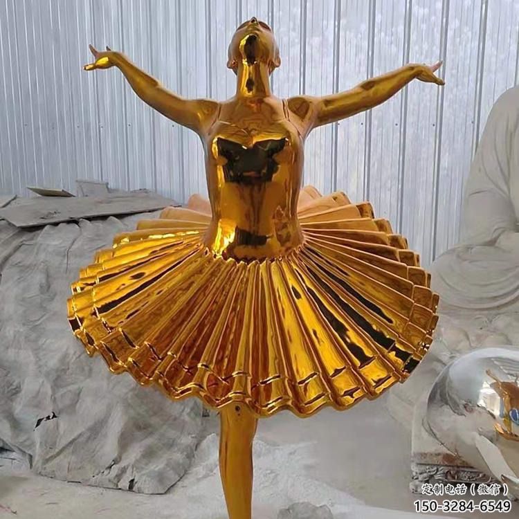 廣場跳舞雕塑 抽象景觀舞者雕塑 烤漆女孩雕塑