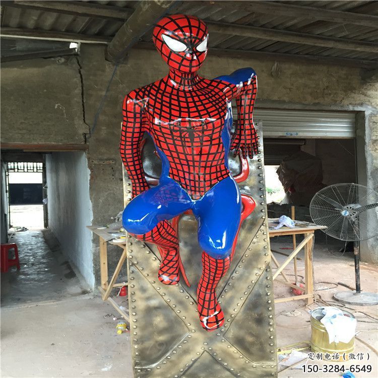 彩繪蜘蛛俠雕塑 大型城市雕塑 商業街擺件