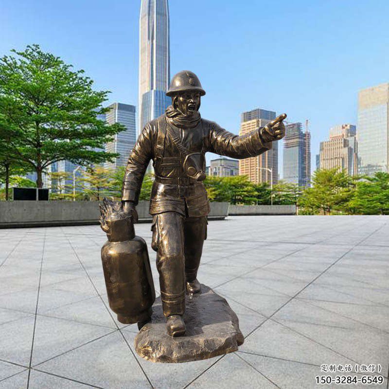 售樓處消防員雕塑 商業街雕塑 廣場擺件