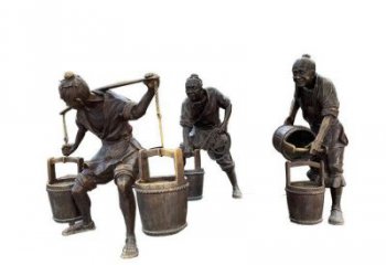 別墅區老人雕塑 大型別墅區擺件 剪影古代雕塑