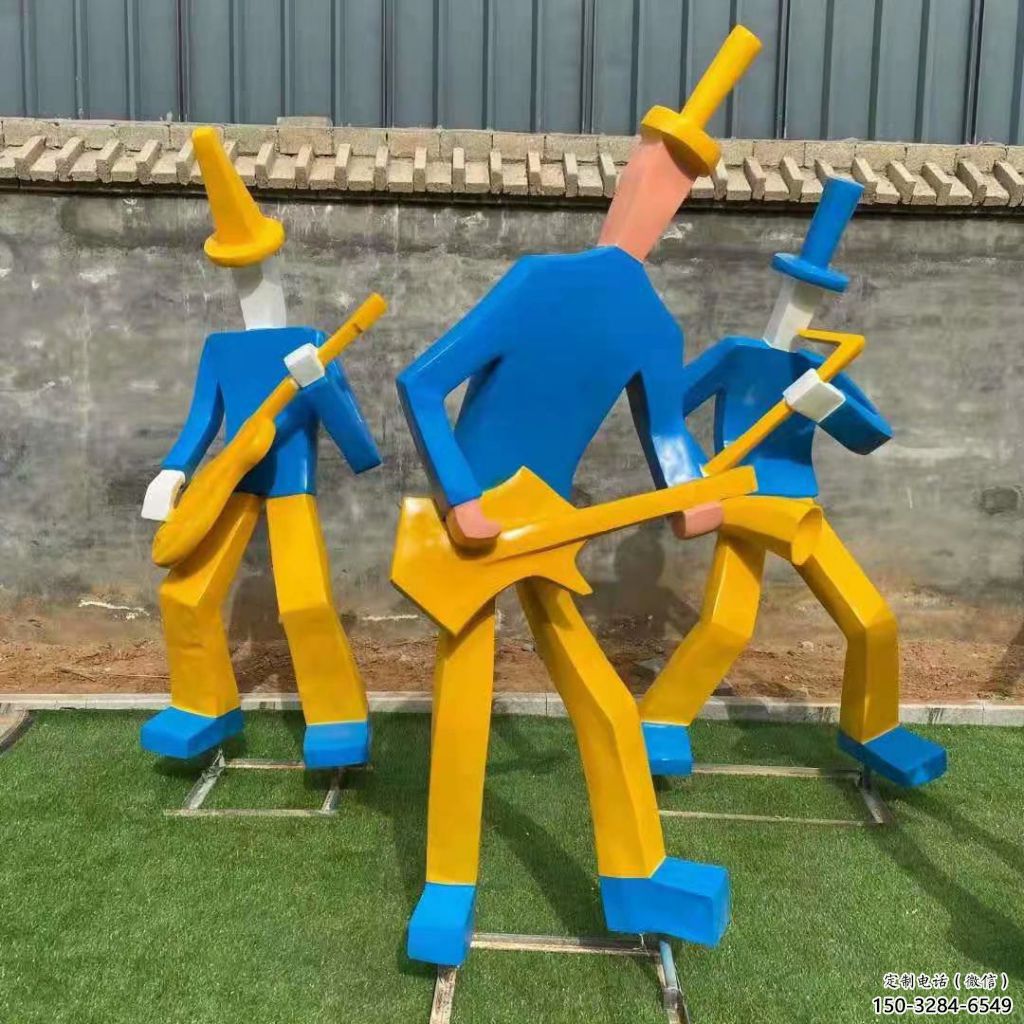 吹拉彈唱雕塑 仿真音樂雕塑 烤漆音樂人雕塑