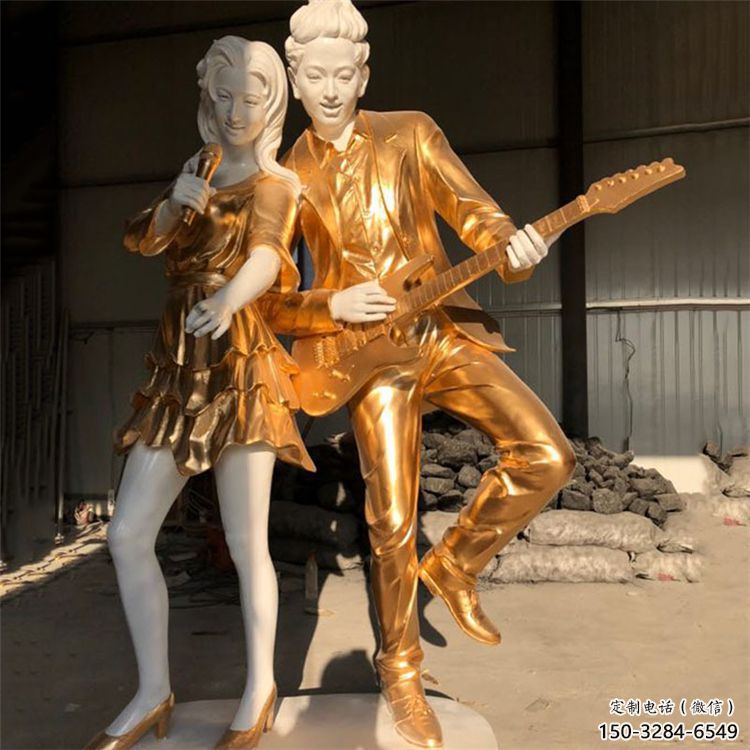 吹拉彈唱雕塑 烤漆大型音樂雕塑 歐式音樂人雕塑