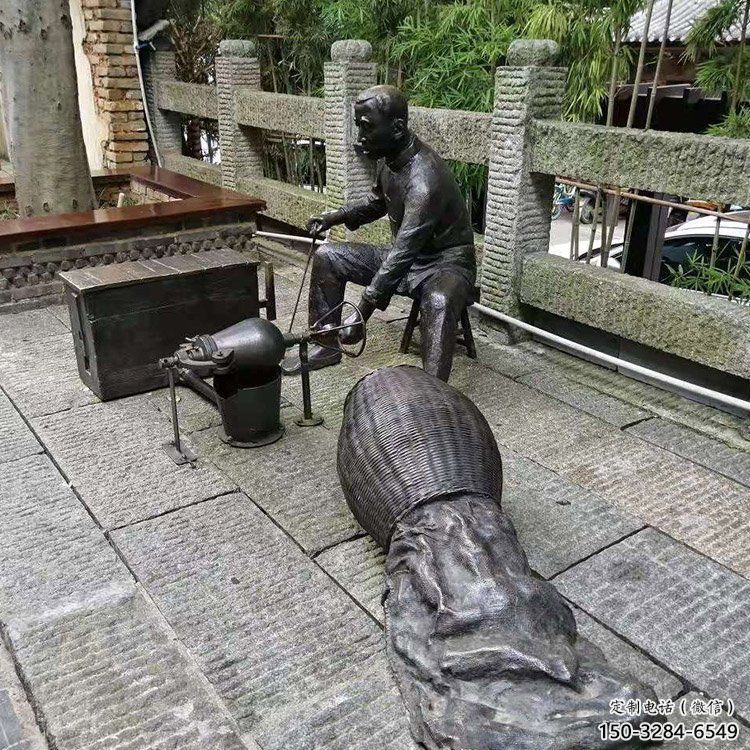 草地爆米花雕塑 黃銅民俗雕塑 大型小吃雕塑