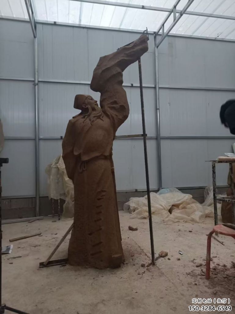 房地產李白雕塑 景觀人物雕塑 黃銅詩人雕塑