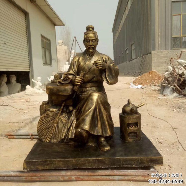 大型茶道雕塑 鍛造民俗雕塑 房地產制茶雕塑