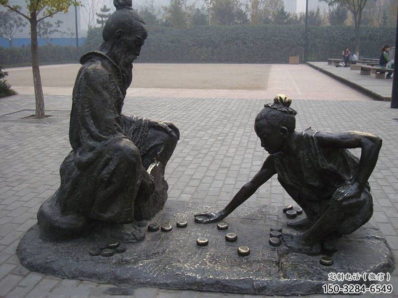 別墅區(qū)下象棋雕塑 仿真民俗雕塑 大型雕塑