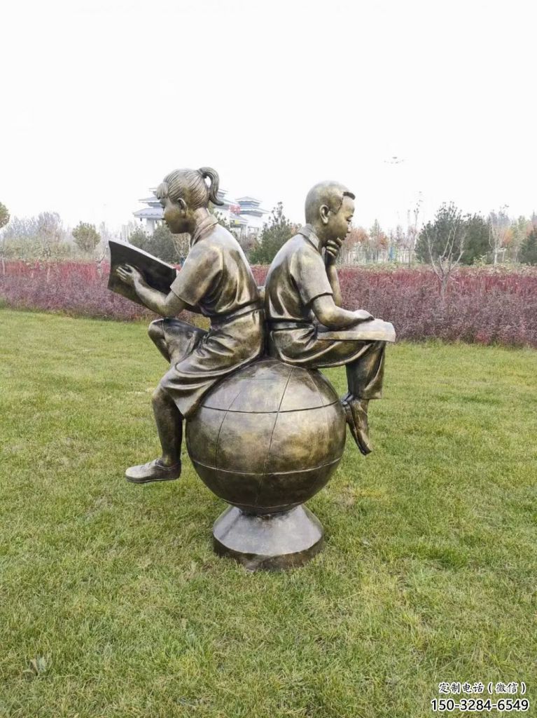 仿古看書(shū)雕塑 彩繪人物雕塑 現(xiàn)代學(xué)生雕塑