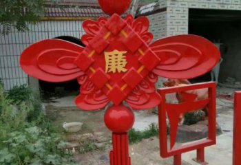 城市中國結(jié)雕塑廠家，烤漆工藝制作，民俗文化標(biāo)識