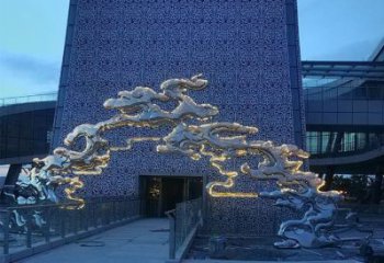 彩繪大門雕塑 電鍍現(xiàn)代雕塑 公園拱門雕塑