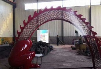 大門雕塑 抽象藝術(shù)雕塑 烤漆拱門雕塑