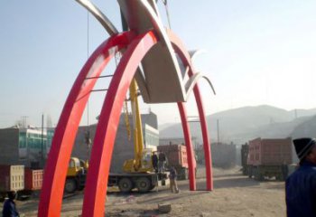 水景大門雕塑 彩繪剪紙雕塑 現代拱門雕塑