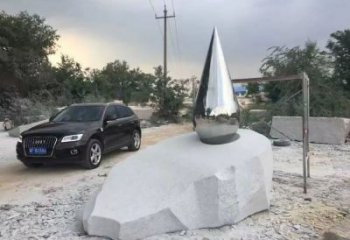 鏡面水珠雕塑廠家，立體藝術(shù)效果，不銹鋼材質(zhì)制作