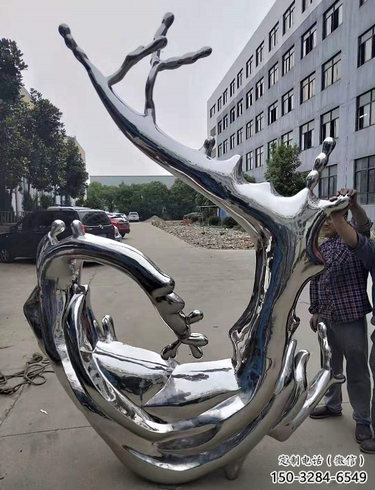 公園浪花雕塑 戶外海浪雕塑 抽象波浪雕塑