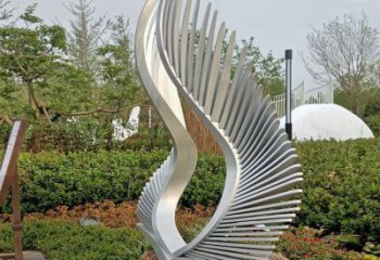 創意鳳尾雕塑 啞光展翅造型 公園雕塑