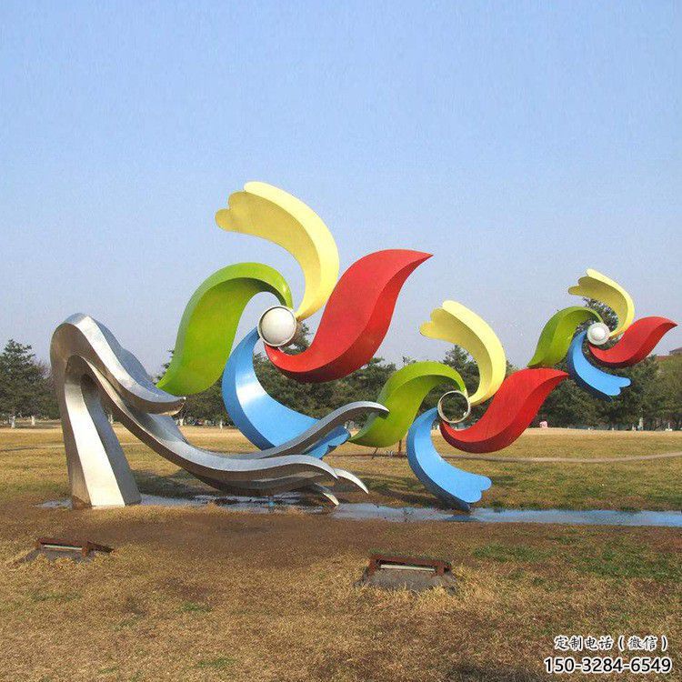 酒店風車雕塑 景觀風動雕塑 現代旋轉雕塑