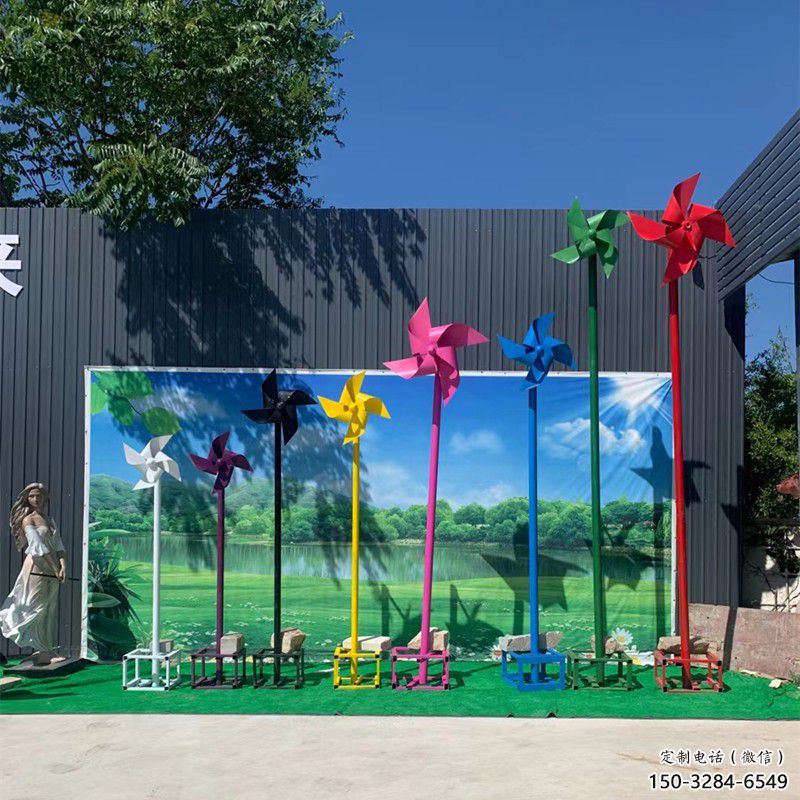 室內(nèi)風(fēng)車雕塑 仿真風(fēng)動雕塑 大型旋轉(zhuǎn)雕塑