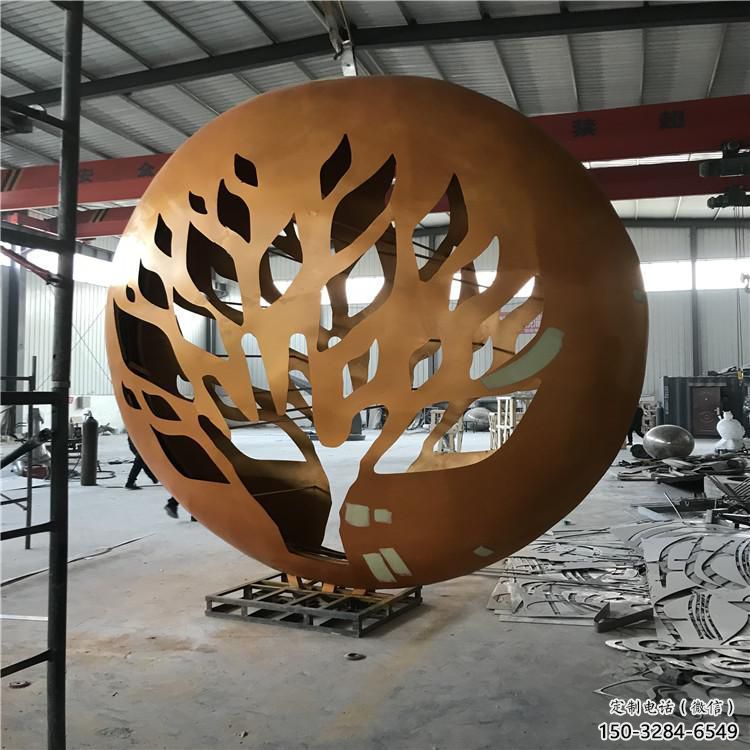 彩繪月牙雕塑 電鍍現代月亮牙雕塑 公園雕塑