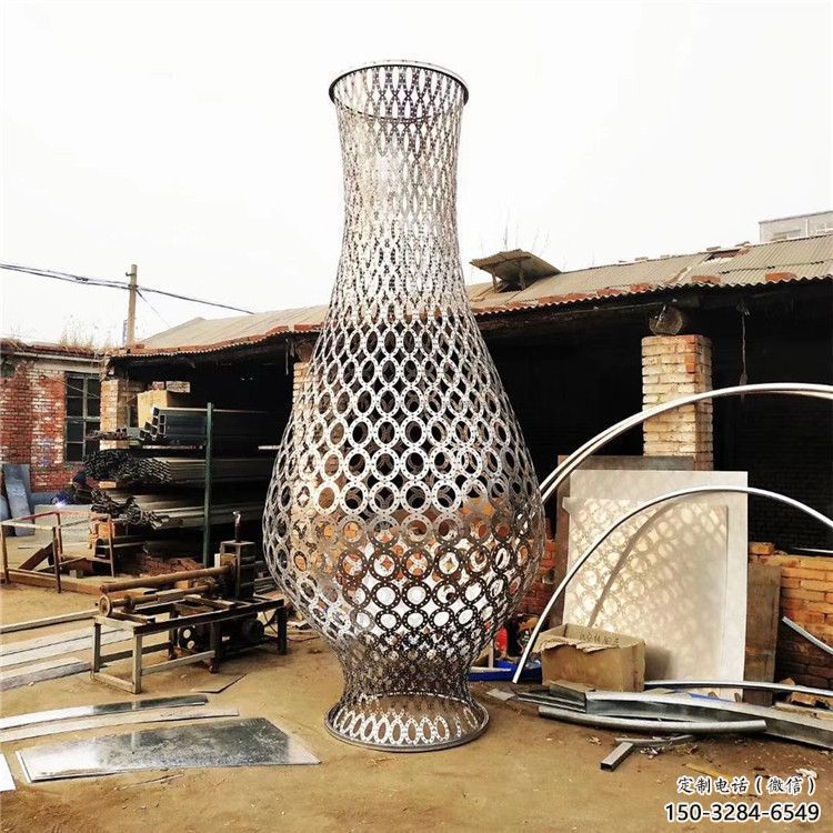 廣場花瓶雕塑 抽象雕塑 烤漆瓶子雕塑