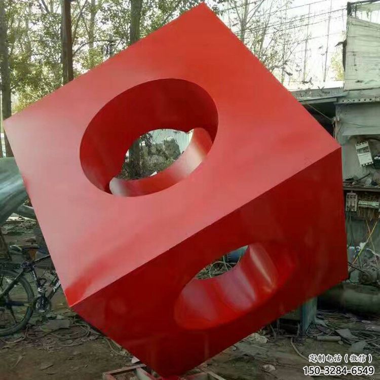 步行街正方形雕塑 游樂(lè)場(chǎng)正方體雕塑 鑄造方塊雕塑