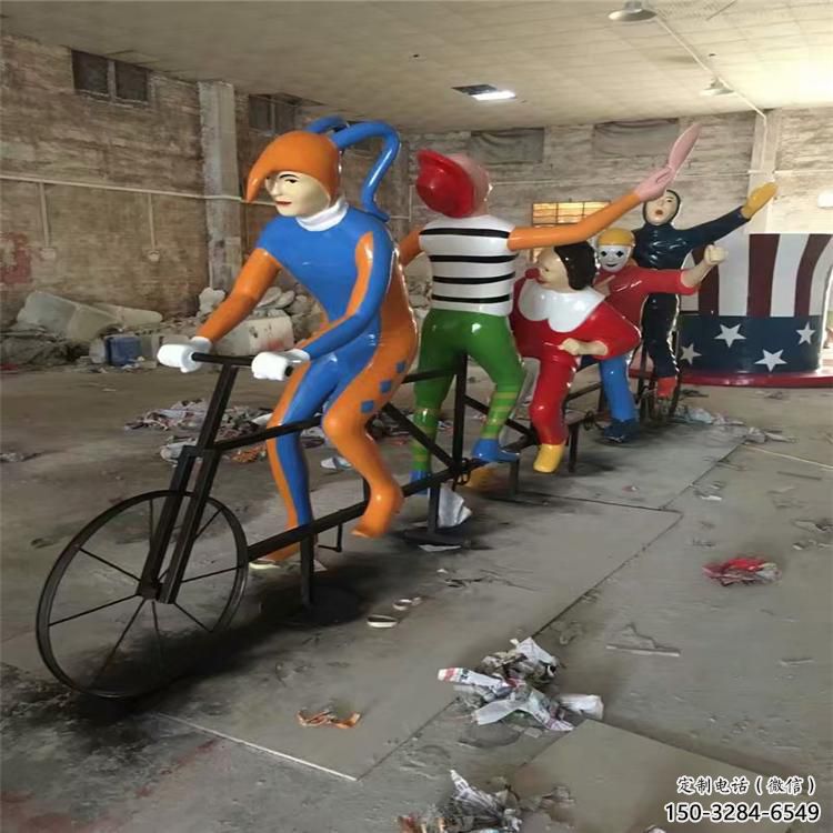 步行街自行車(chē)雕塑 游樂(lè)場(chǎng)體育雕塑 鑄造運(yùn)動(dòng)員雕塑