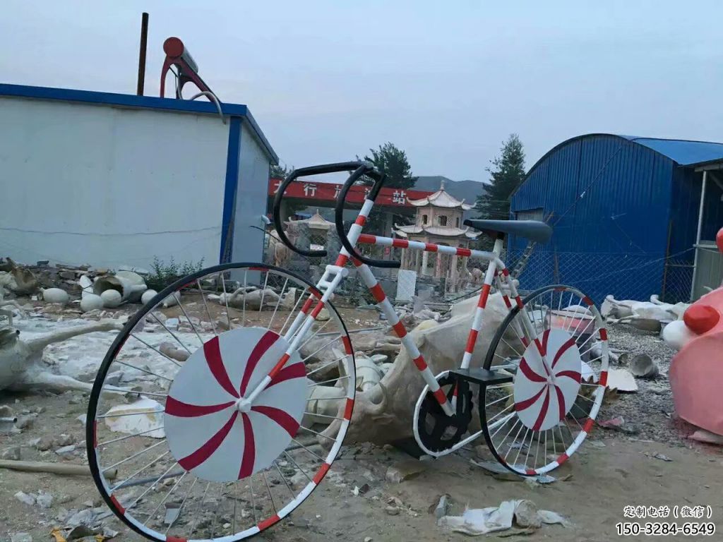 大型自行車雕塑 歐式步行街運(yùn)動員雕塑 彩繪體育雕塑