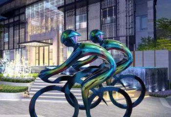 景觀自行車雕塑 仿真體育雕塑 景觀運動員雕塑
