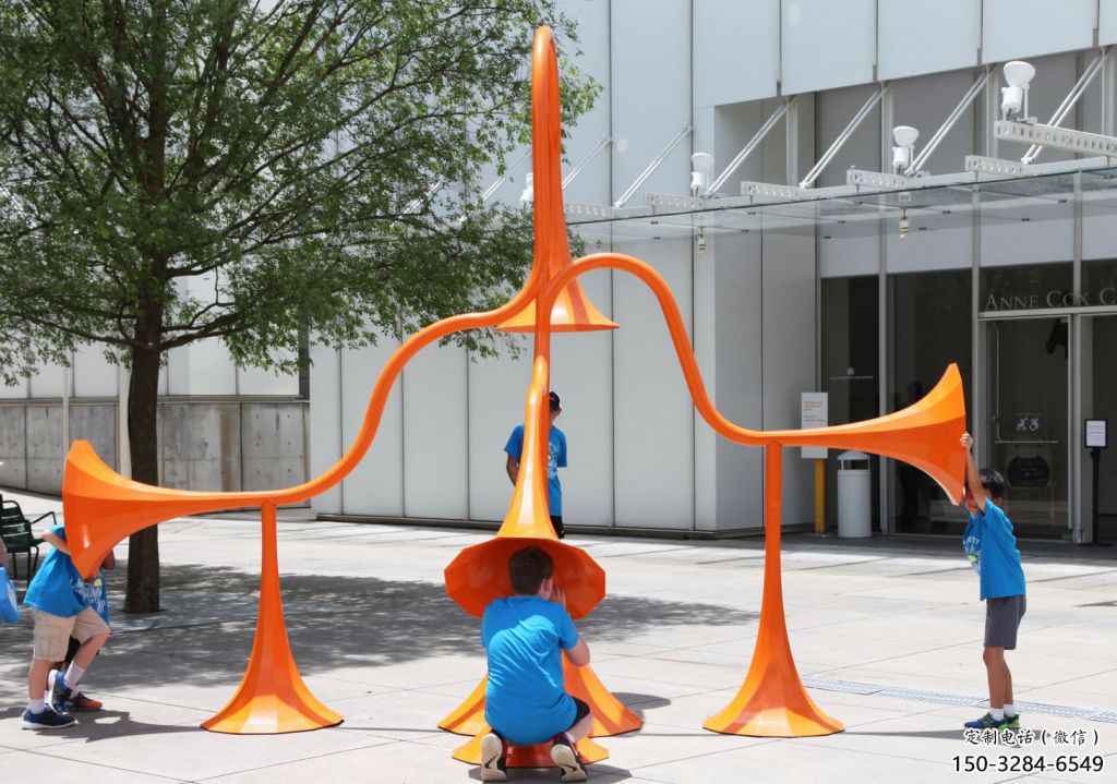 商業街喇叭雕塑 烤漆雕塑 彩繪景觀雕塑