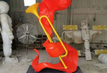 烤漆喇叭雕塑 烤漆大型擺件 博物館雕塑