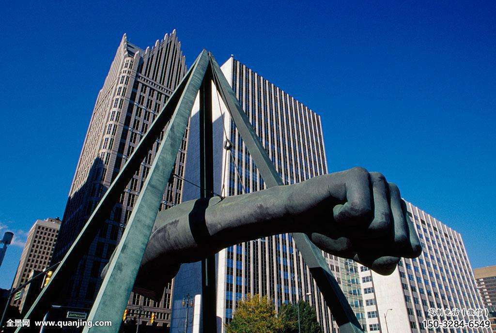 烤漆拳頭雕塑 鋼管握拳雕塑 室內手勢雕塑