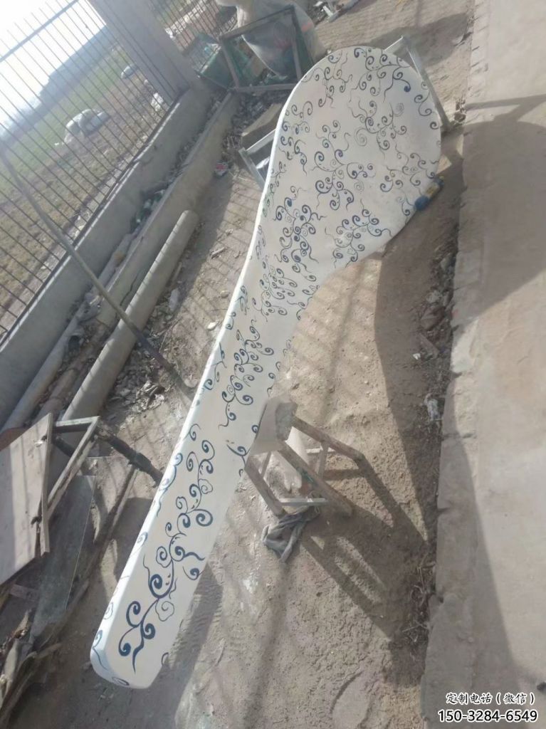 湯匙雕塑 仿真勺子雕塑 烤漆雕塑