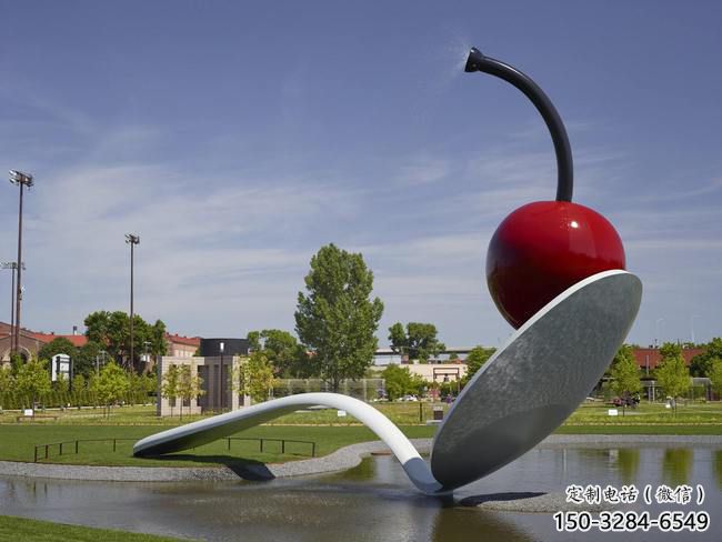 別墅區湯匙雕塑廠家 大型別墅區雕塑 剪影勺子雕塑