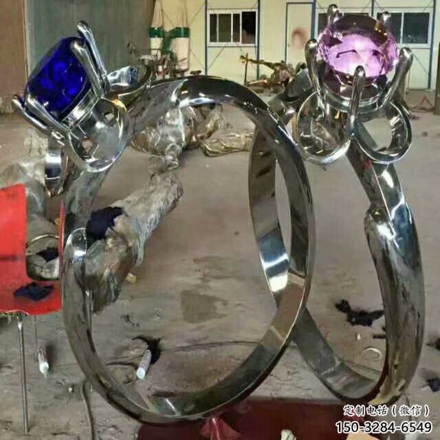 鏤空指環雕塑 噴水園林標識雕塑 住宅小區戒指環雕塑