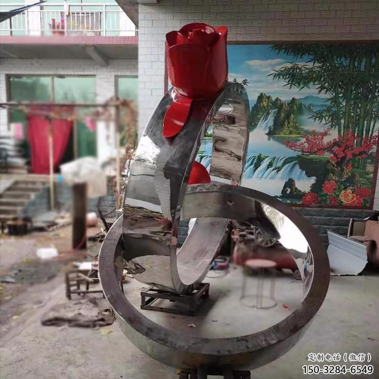 歐式指環(huán)雕塑 抽象希望標(biāo)識(shí)雕塑 標(biāo)識(shí)戒指環(huán)雕塑