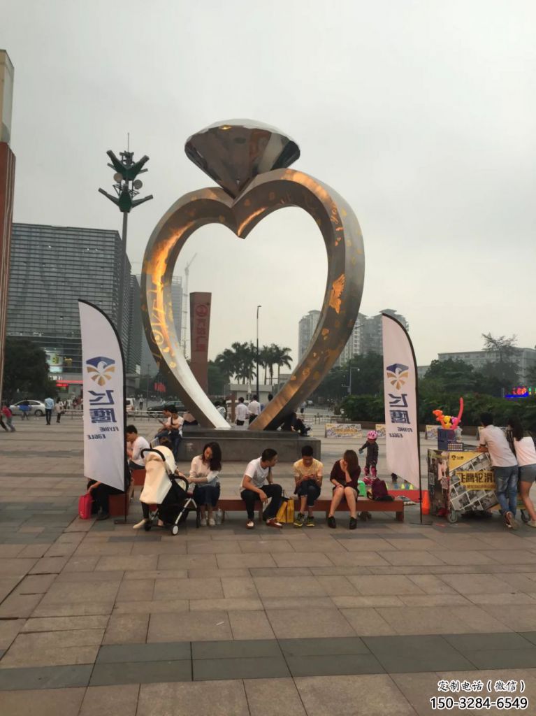 指環(huán)雕塑 標識校園戒指環(huán)雕塑 商業(yè)街標識雕塑