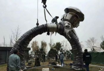 現(xiàn)代指環(huán)雕塑 大型別墅區(qū)標(biāo)識雕塑 彩繪戒指環(huán)雕塑