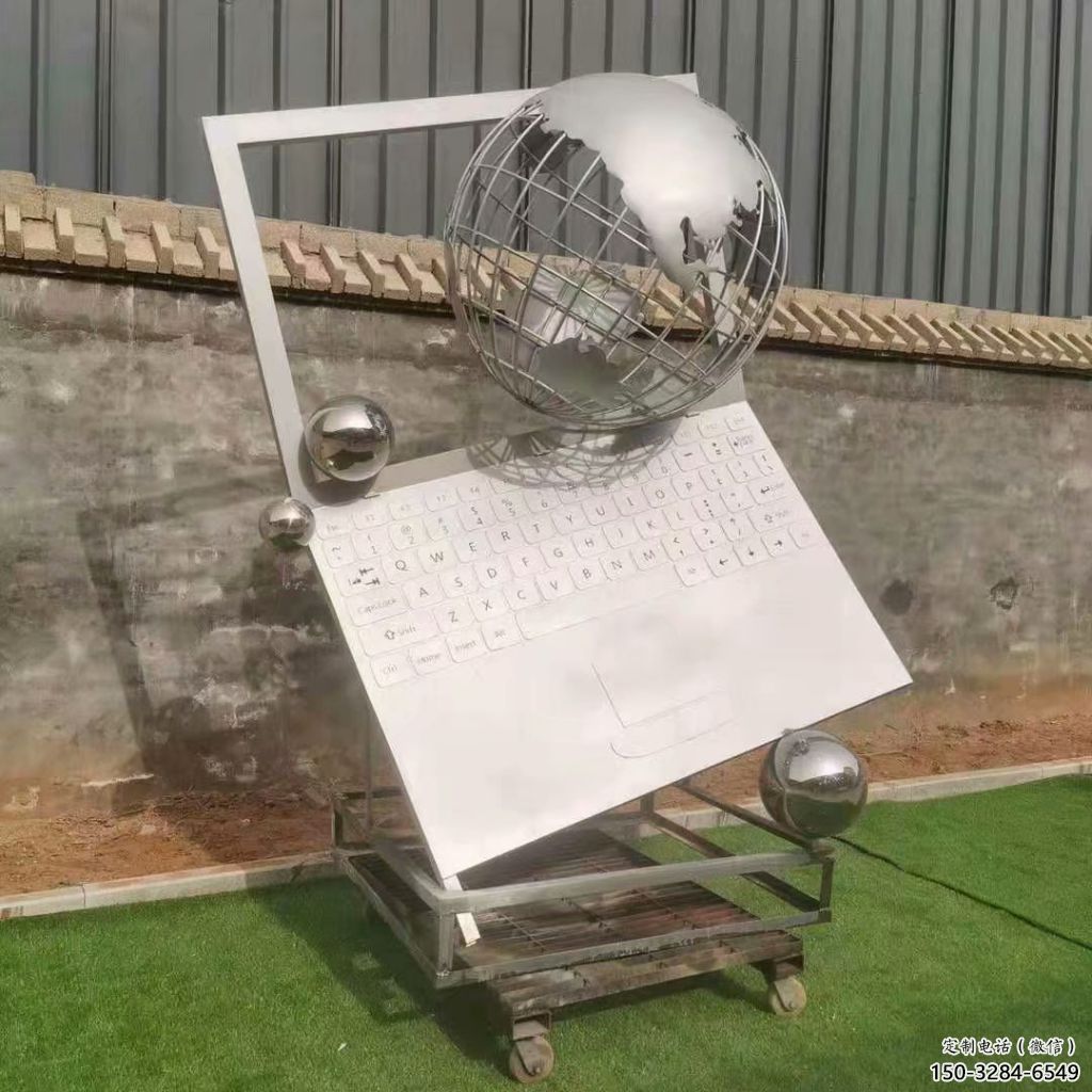 彩繪電腦雕塑廠家 景觀筆記本雕塑 街頭雕塑