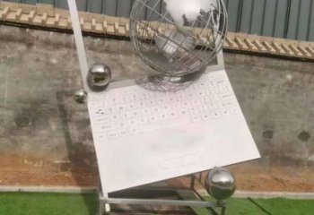烤漆電腦雕塑 鋼管雕塑 室內筆記本雕塑