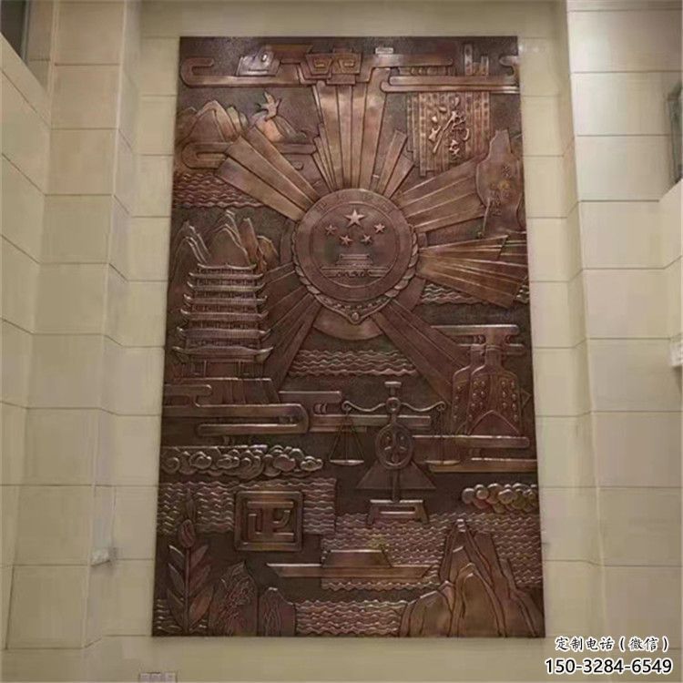 別墅區校徽雕塑 大型別墅區景墻雕塑 剪影浮雕雕塑