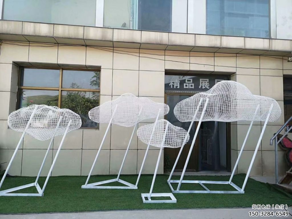 房地產(chǎn)云梯雕塑 剪影梯子雕塑 鍛造云朵雕塑