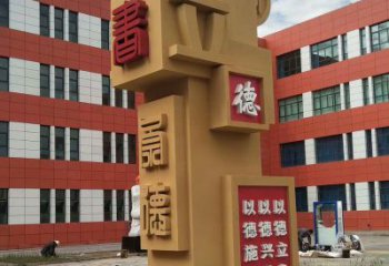 創(chuàng)意竹簡(jiǎn)雕塑 啞光標(biāo)識(shí)雕塑 公園書本雕塑