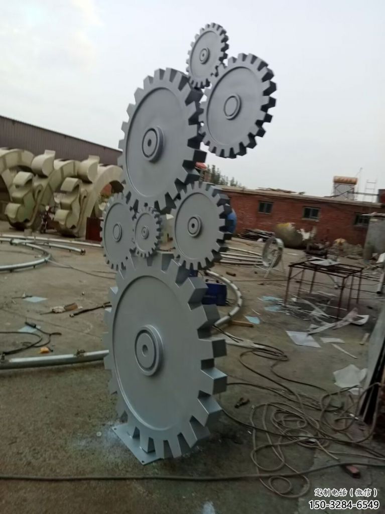 拉絲齒輪雕塑 鏤空創(chuàng)意機(jī)械雕塑 別墅區(qū)機(jī)械雕塑