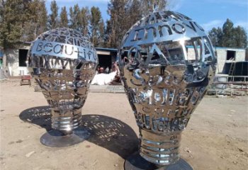 大型燈泡雕塑 鍛造發光燈具主題 房地產電燈泡雕塑