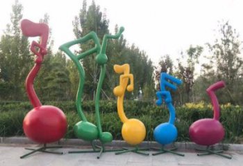 幾何樂譜雕塑 發光公園音樂雕塑 大門口符號雕塑