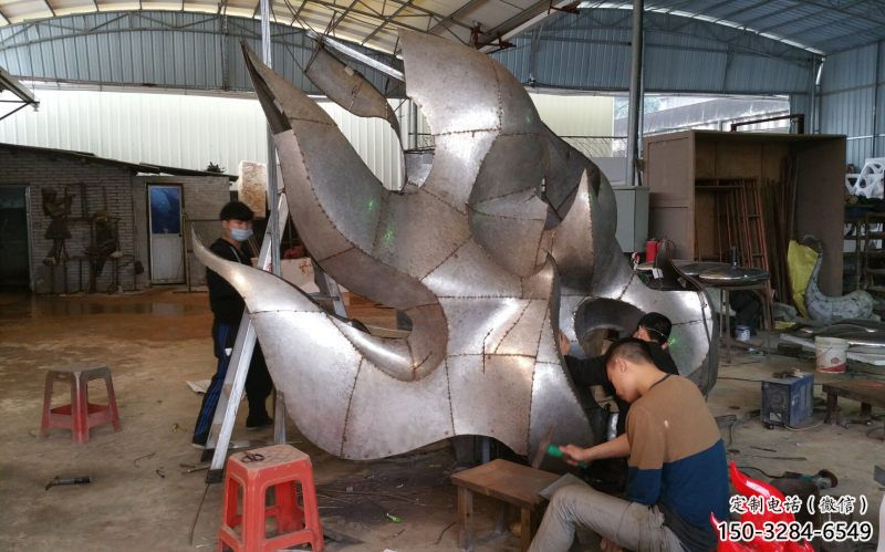 廣場火苗雕塑 抽象景觀雕塑 烤漆火焰頭雕塑