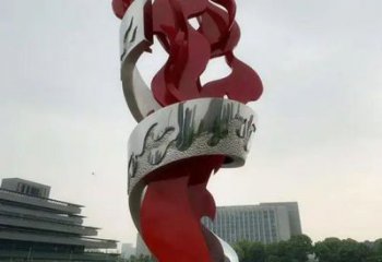 街頭火苗雕塑 大型別墅區火焰頭雕塑 鋼管景觀雕塑