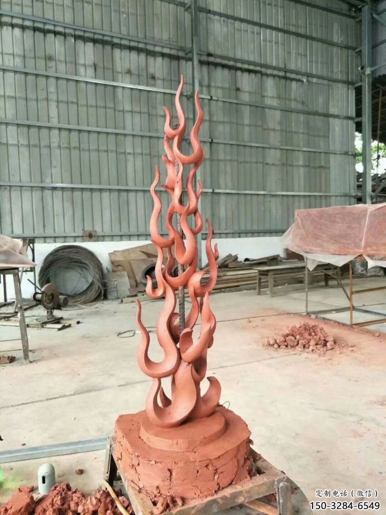 公園火把雕塑 鏡面公園星火相傳主題 星火頭雕塑