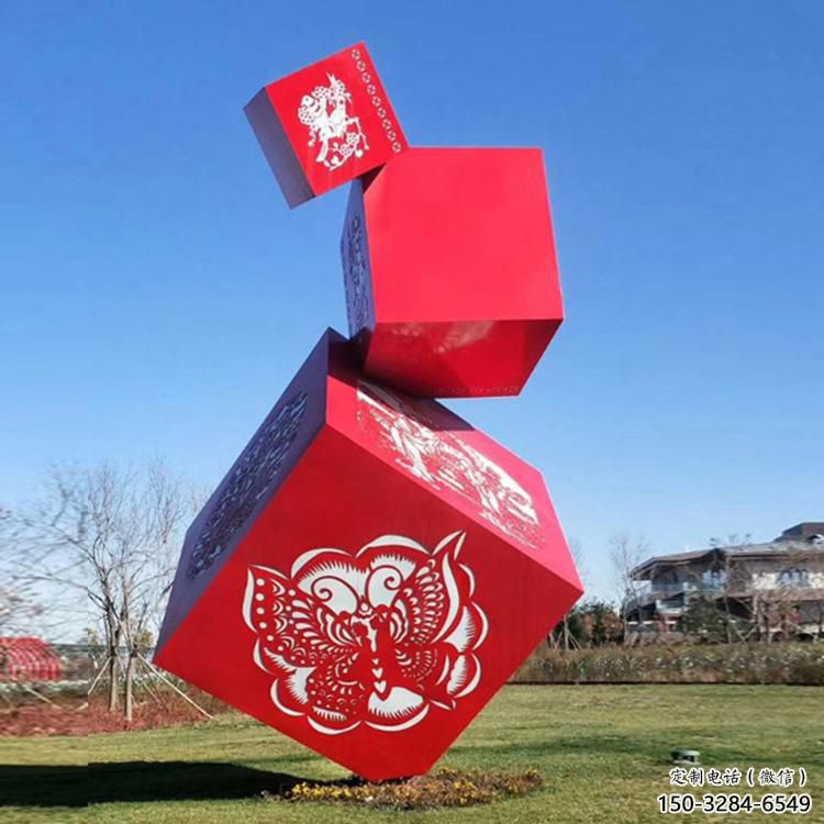 房地產立方體雕塑 現代幾何體雕塑 幾何雕塑