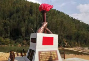 大型火把雕塑 鍛造發光星火相傳主題 房地產篝火雕塑