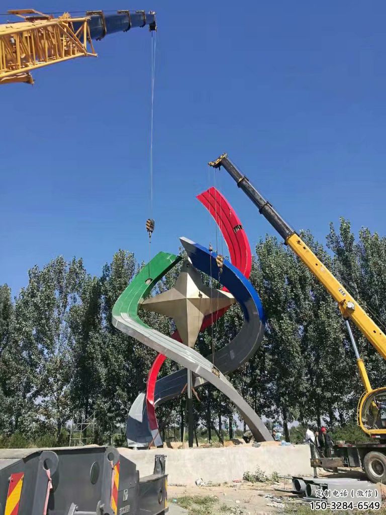 大型五角星雕塑 鍛造發(fā)光黨建雕塑 房地產(chǎn)紅色文化