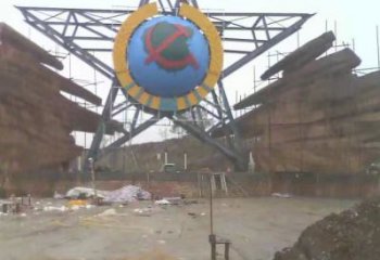 彩繪五角星雕塑 電鍍現(xiàn)代黨建雕塑 公園紅色文化